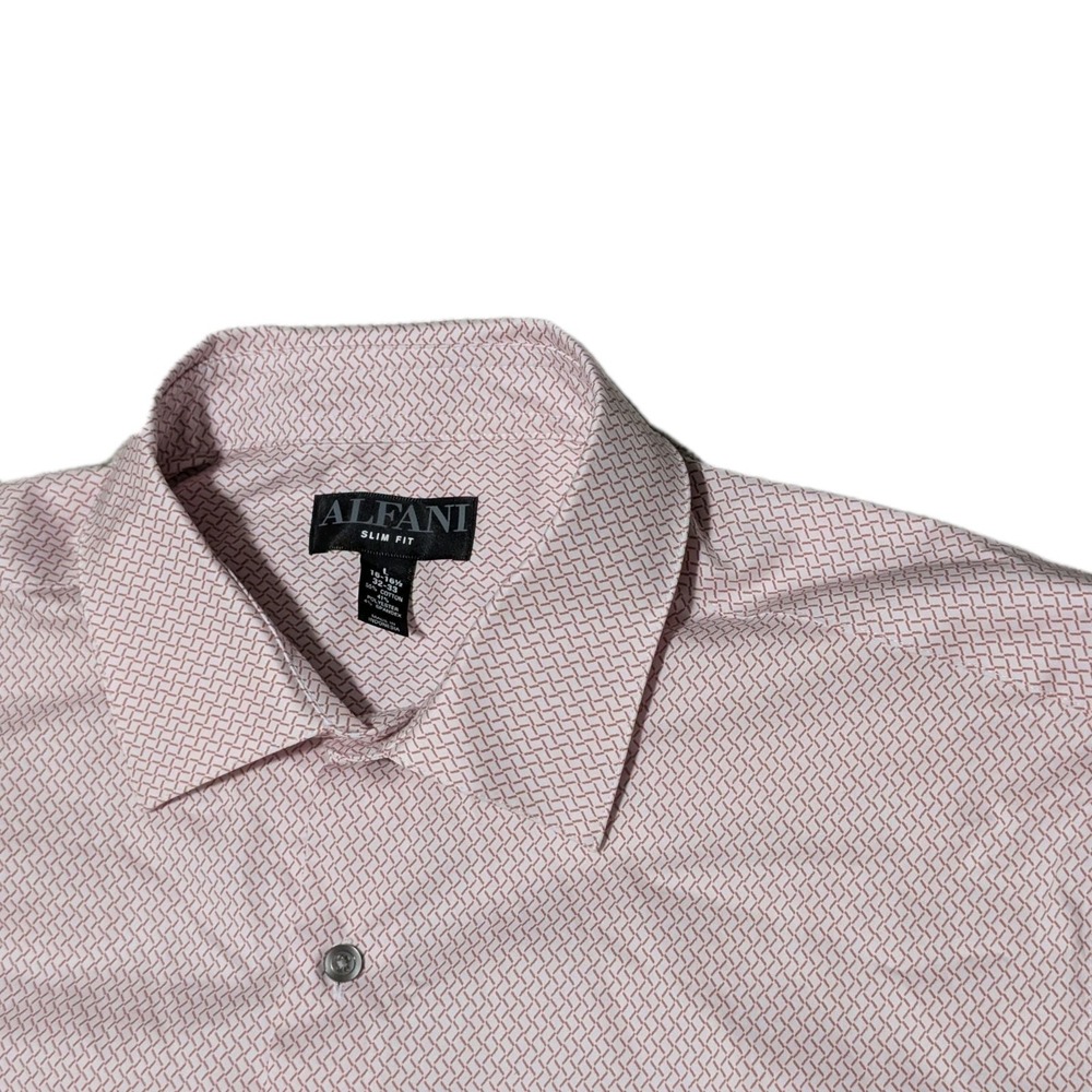 Alfani Men's Regular Fit 2-Way Stretch Performance Dress Shirt Large 16-16 1/2
